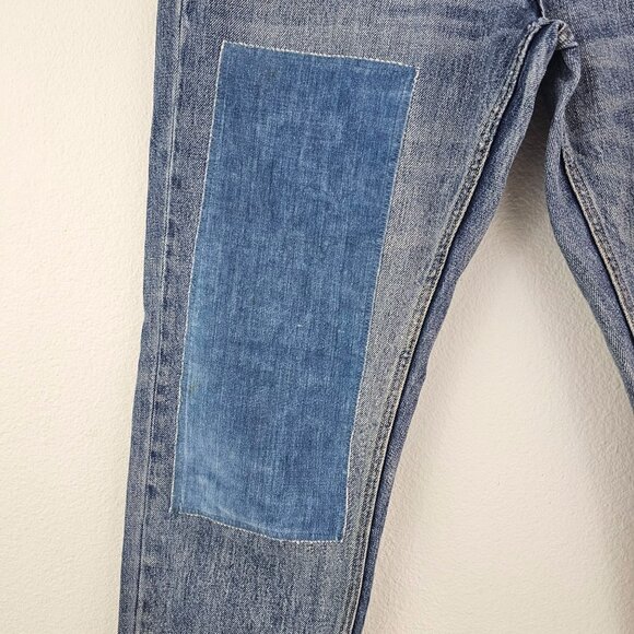 La Vie Rebecca Taylor Jeans Sz 29 Boho Patchwork Denim Straight Leg Button Fly - Picture 9 of 15